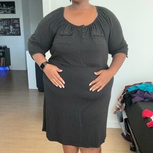 Faded Glory Black Midi Dress – Size 3X (22W/24W)